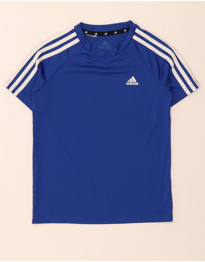 ADIDAS Boys Aeroready T-Shirt Top 9-10 Years Blue Vintage Adidas and Second-Hand Adidas from Messina Hembry 