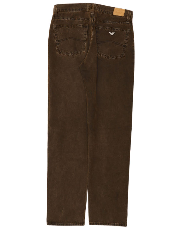Jeans dritti da uomo Armani W34 L34 in cotone marrone