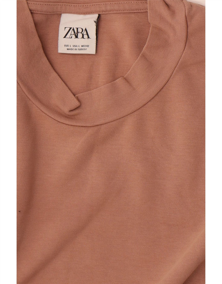 Top Zara da uomo a maniche lunghe grande marrone