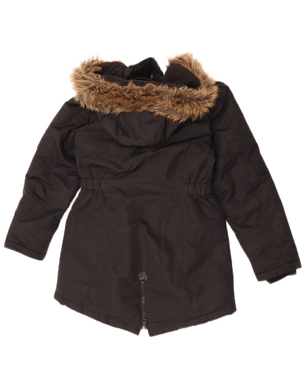 Giacca Parka con cappuccio per ragazze Diesel 9-10 anni in poliestere nero