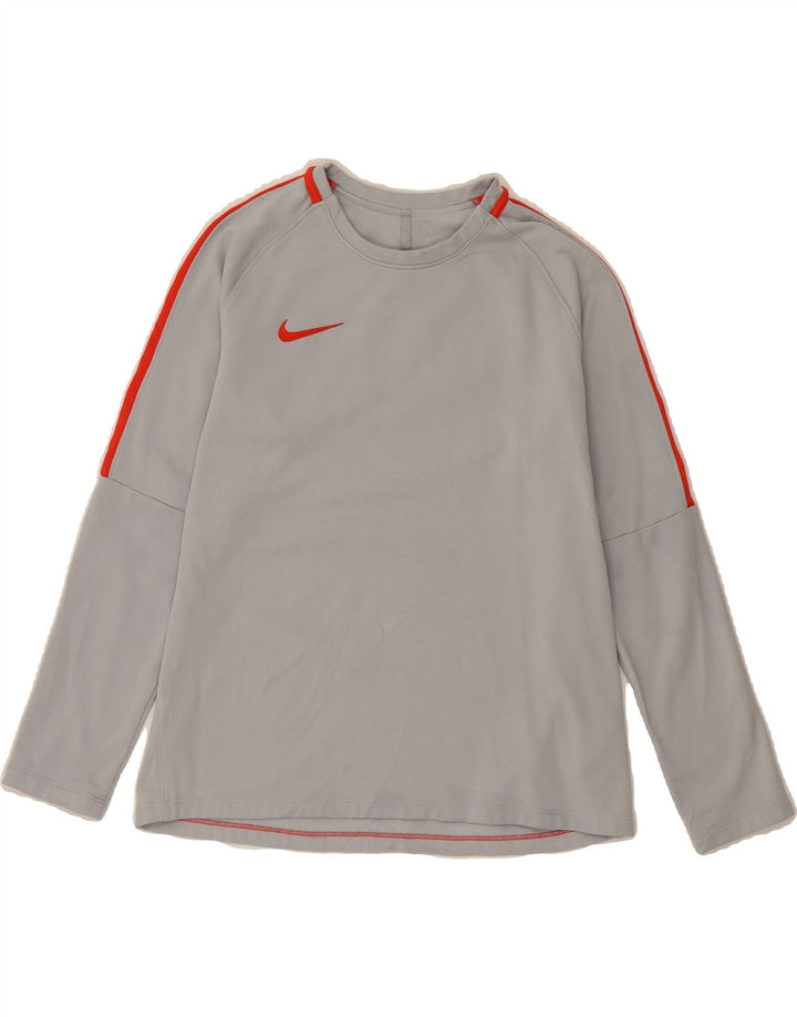 NIKE Top Dri Fit da donna a maniche lunghe UK 14 Poliestere grigio medio