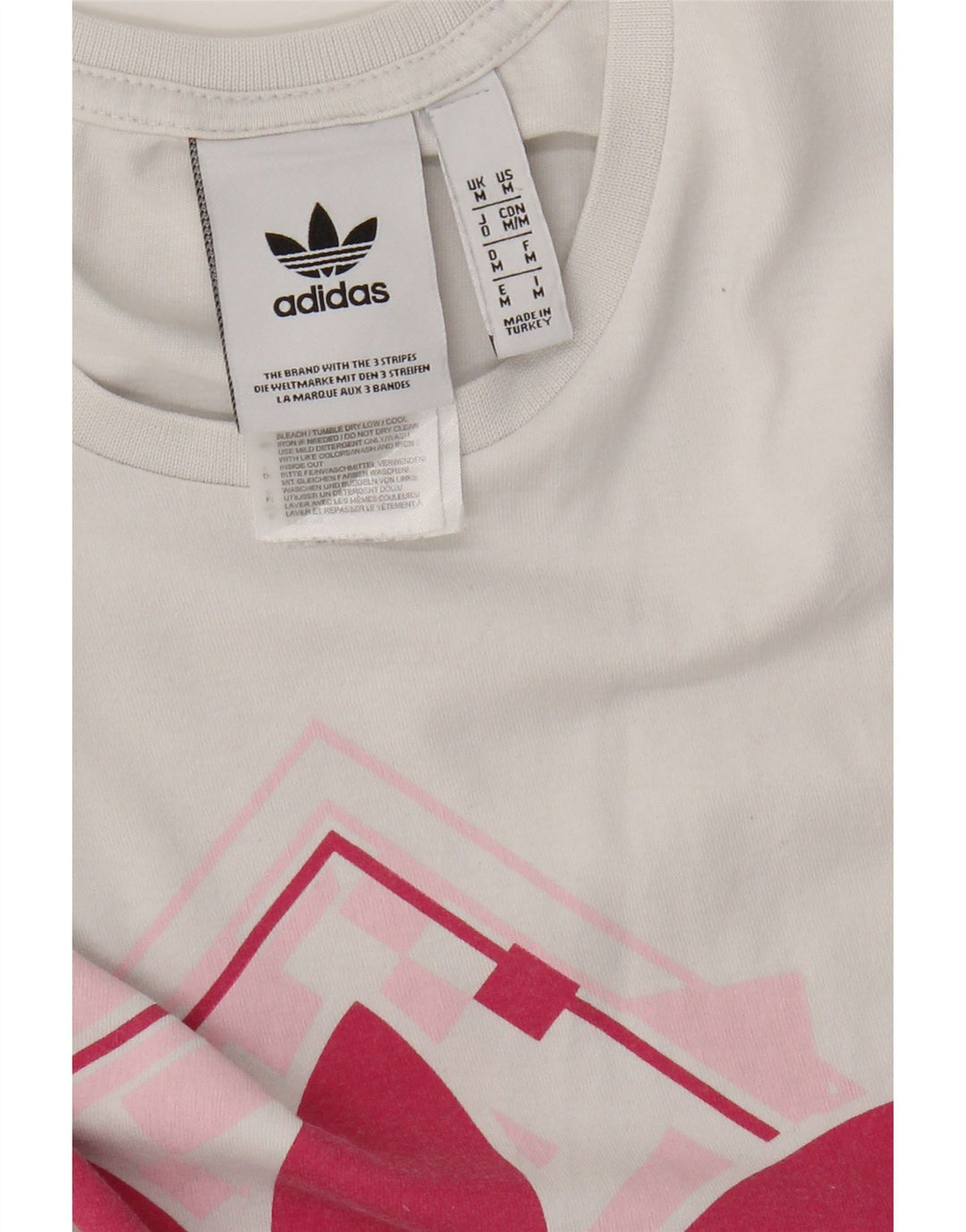 T-shirt grafica da donna Adidas Top UK 14 cotone bianco medio