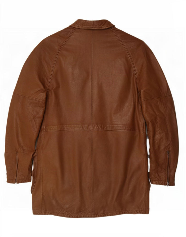 Cappotto in pelle vintage da donna IT 50 XL Marrone
