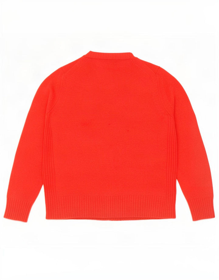 Maglione maglione girocollo da donna Marks & Spencer UK 14 grande lana rossa