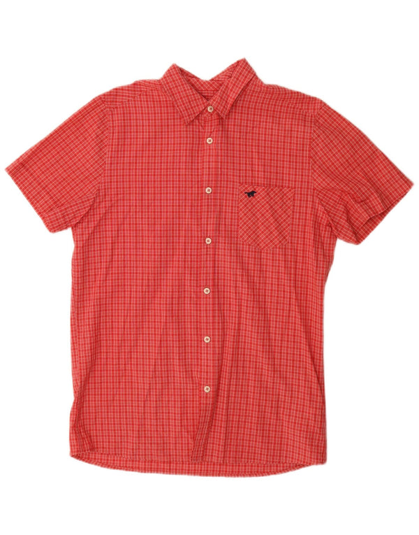 Mustang Camicia da uomo a maniche corte vestibilità regolare piccolo cotone a quadri rossi
