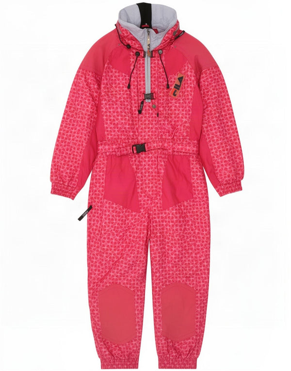 Tuta da sci oversize con cappuccio da donna Fila IT 46 Large Pink Geometric