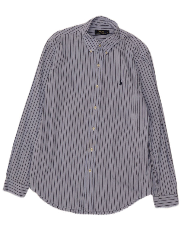 Polo Ralph Lauren Camicia da uomo in cotone a righe blu medio