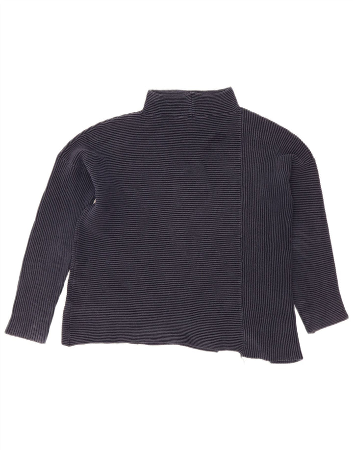 Maglione maglione collo alto da donna French Connection UK 10 piccolo blu navy