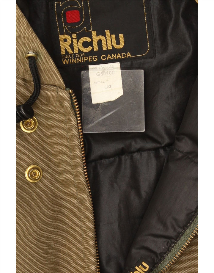 Giacca imbottita bomber con cappuccio da uomo Richlu UK 40 grande verde