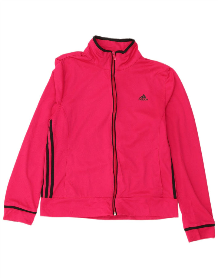 Giacca da tuta da donna Adidas UK 18 XL poliestere rosa