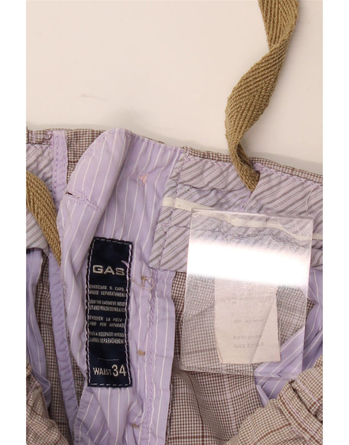 Pantaloncini chino da uomo Gas W34 a quadri grigi grandi