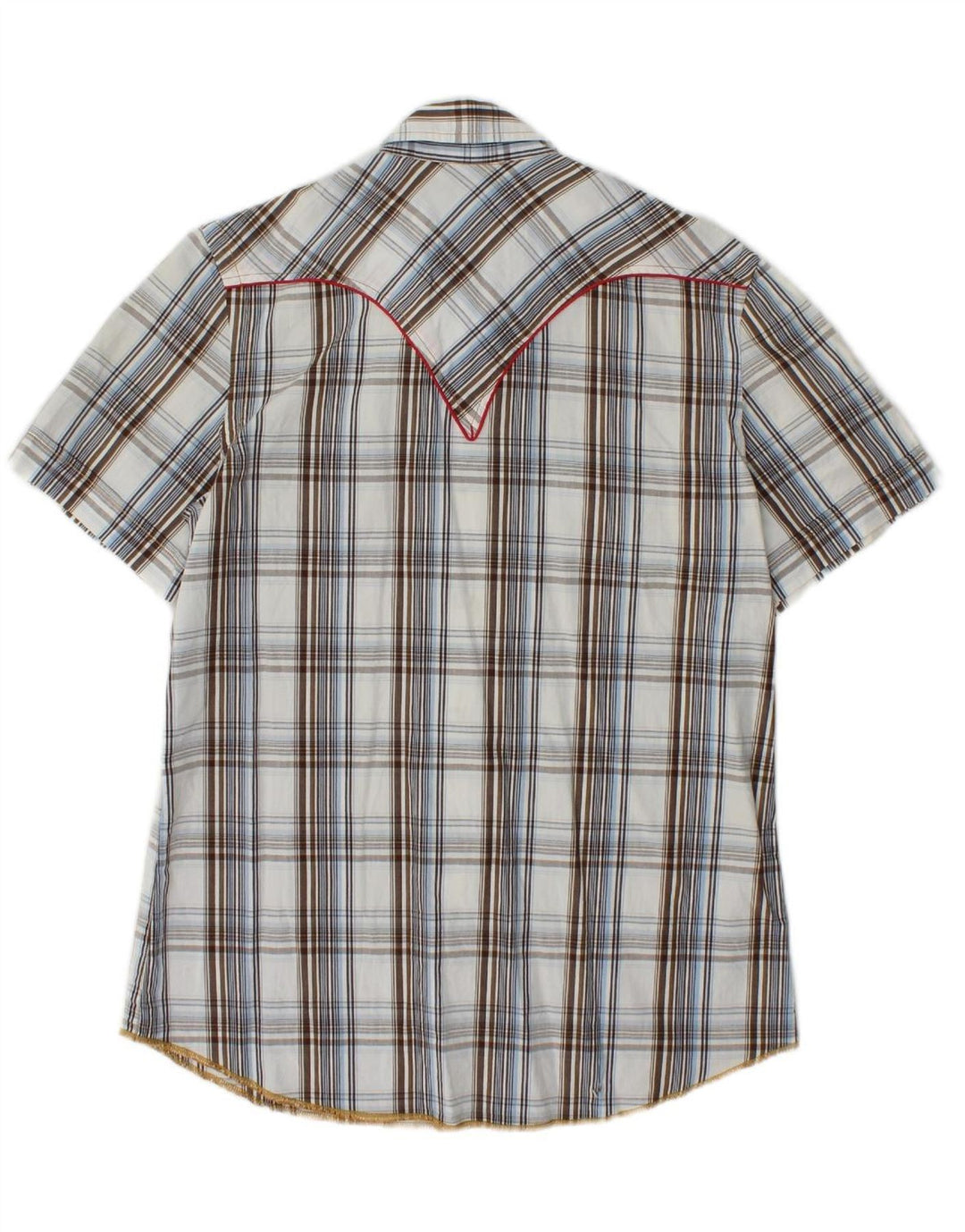 ENERGIE Mens Short Sleeve Shirt Medium Blue Check