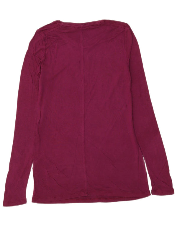 BANANA REPUBLIC Womens Top Long Sleeve UK 6 XS Burgundy Modal