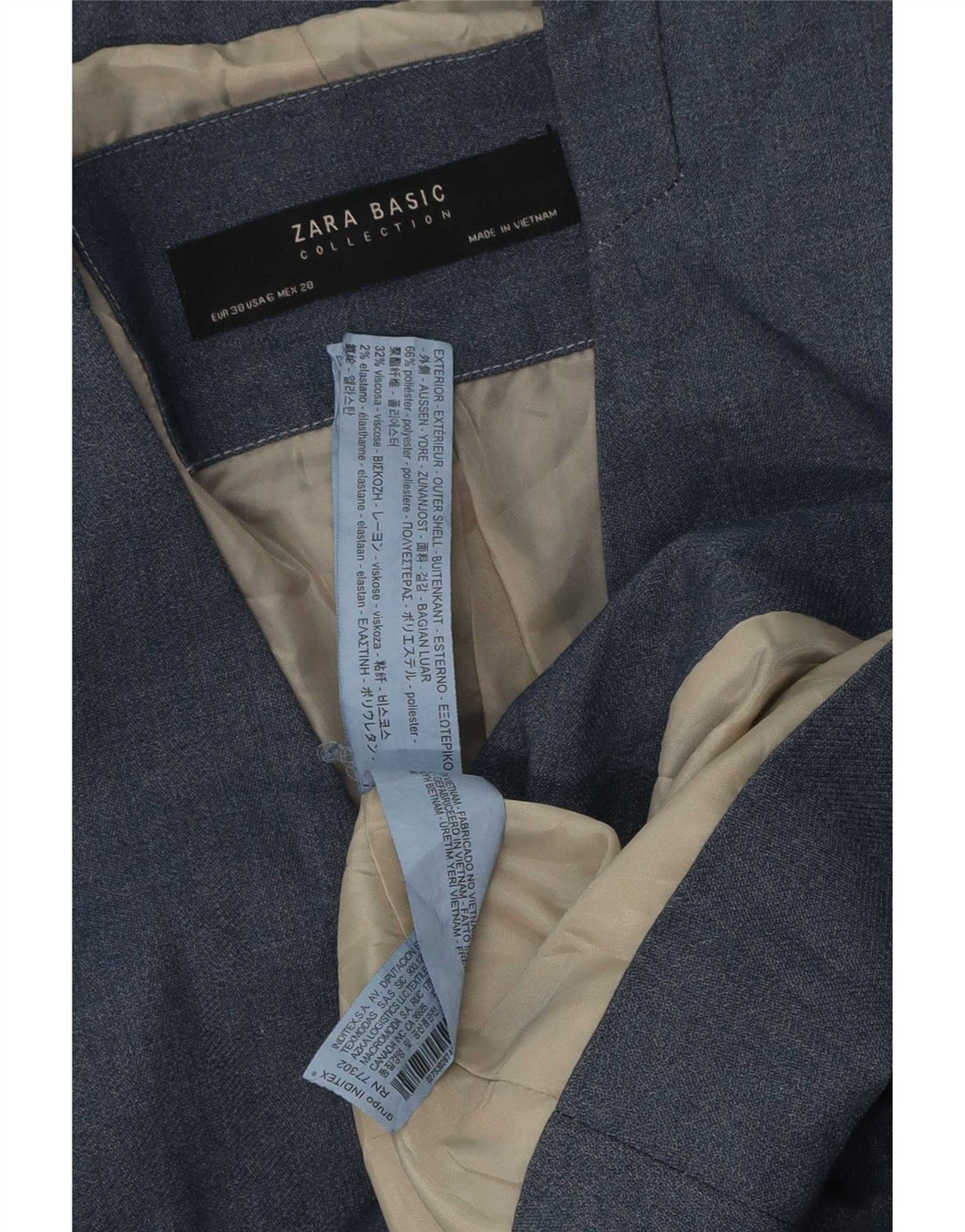 Giacca blazer a 1 bottone da donna Zara EU 38 poliestere blu medio