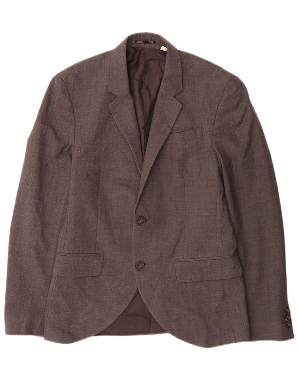 Giacca blazer a 2 bottoni da uomo Jack Wills UK 36 piccola lana grigia