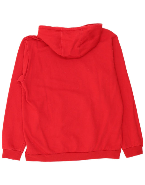 Felpa con cappuccio da uomo Adidas Large rossa in cotone