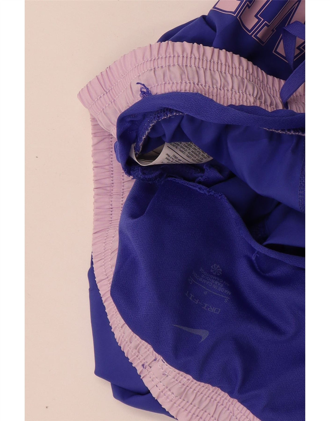 Pantaloncini sportivi grafici NIKE da donna Dri Fit UK 10 piccoli poliestere blu