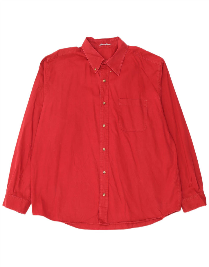 Camicia da uomo EDDIE BAUER XL in cotone rosso
