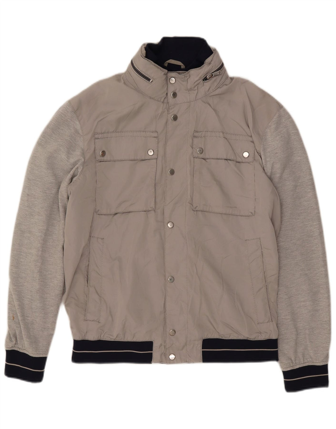 Giubbotto bomber con cappuccio da uomo Zara UK 40 grande grigio