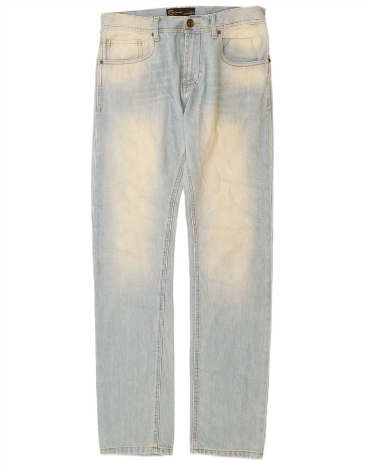 Jeans slim da uomo Zara EU 38 Small W30 L34 Cotone blu