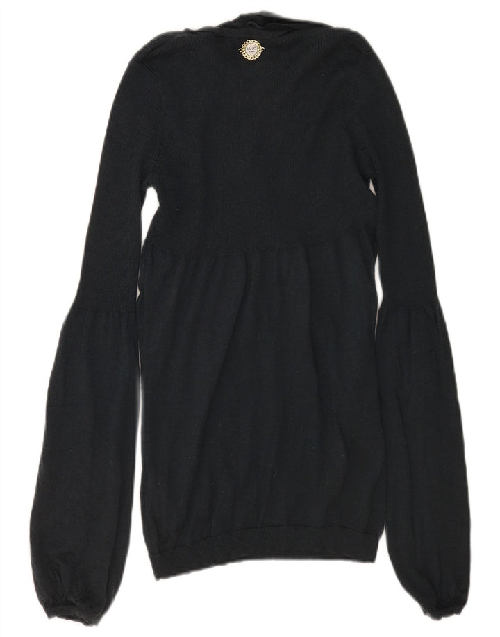 Maglione da donna Liu Jo con scollo a V e cravatta sul davanti UK 10 piccolo in lana nera