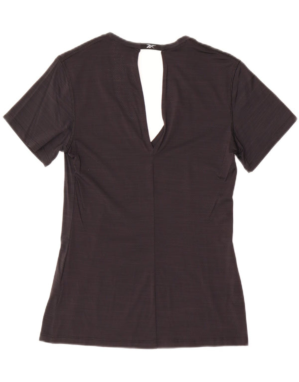 T-shirt Reebok da donna Top UK 8/10 Small Black Flecked Nylon