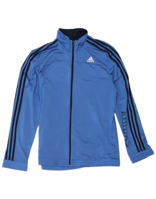 Giacca da tuta grafica da uomo Adidas UK 44/46 grande poliestere blu