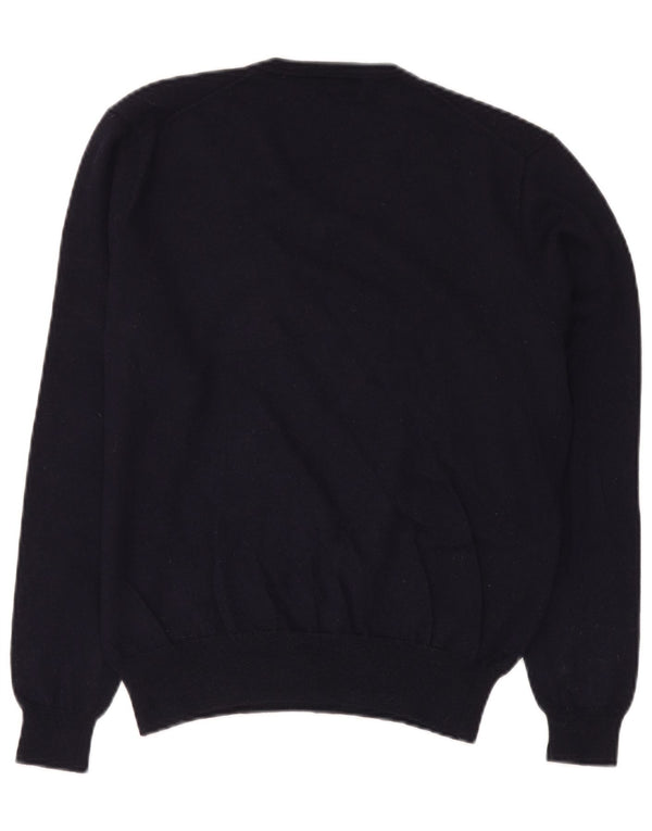 RALPH LAUREN Maglione da uomo con scollo a V in lana merino medio blu navy