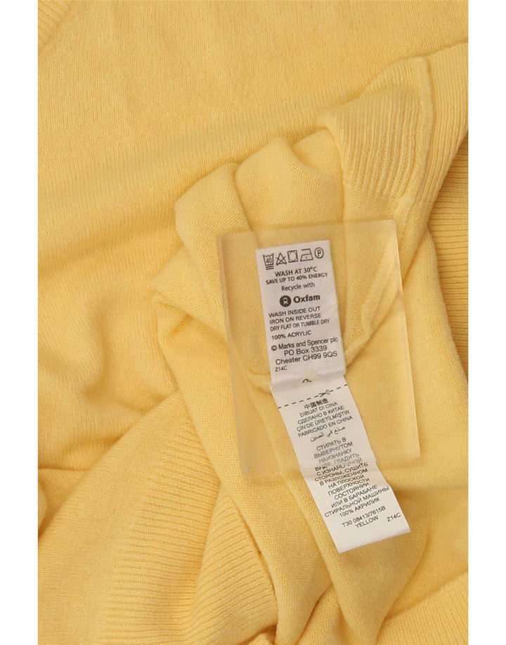 Maglione da uomo con scollo a V Marks & Spencer, acrilico giallo medio