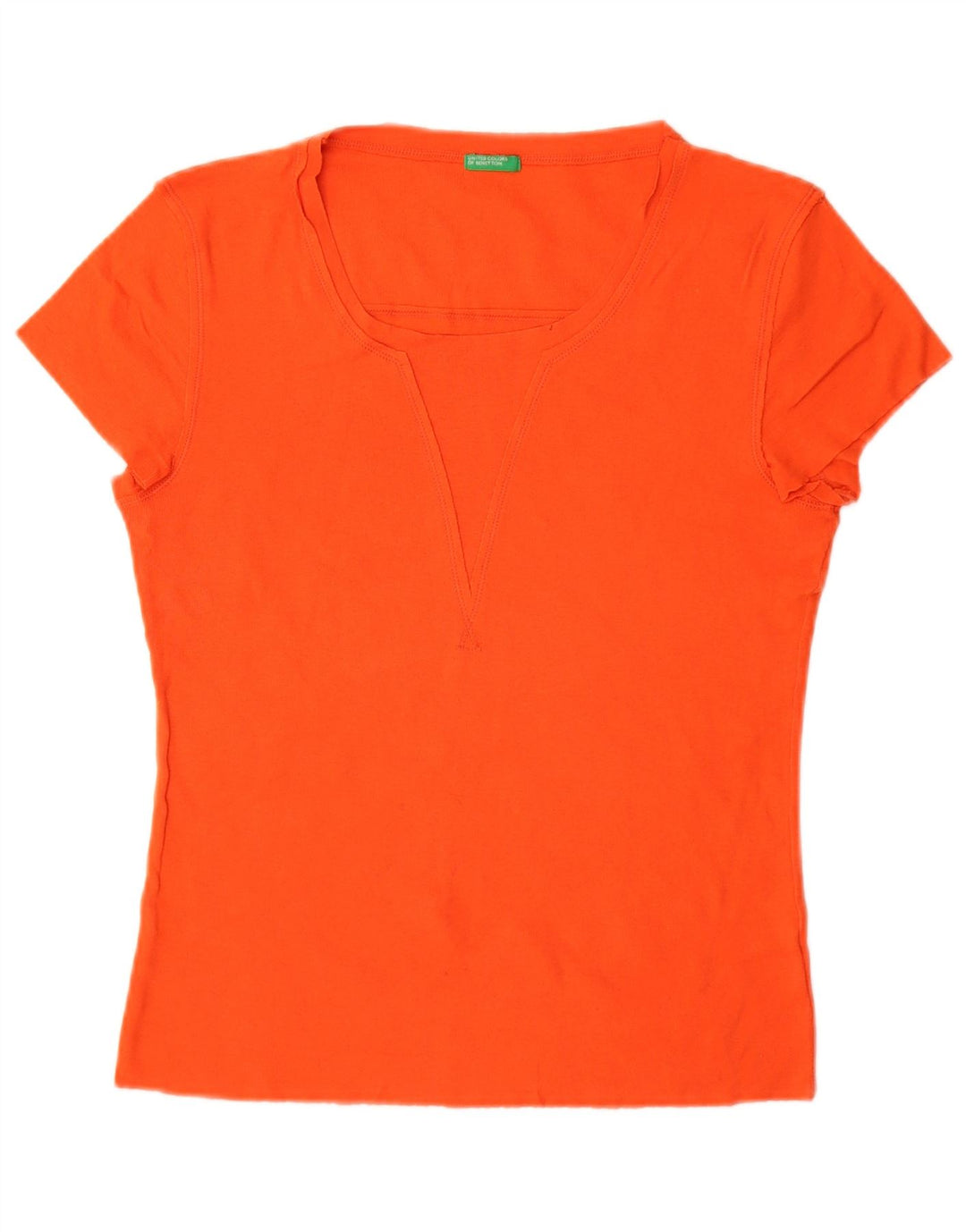 T-shirt da donna Benetton Top UK 14 Large Arancione in cotone