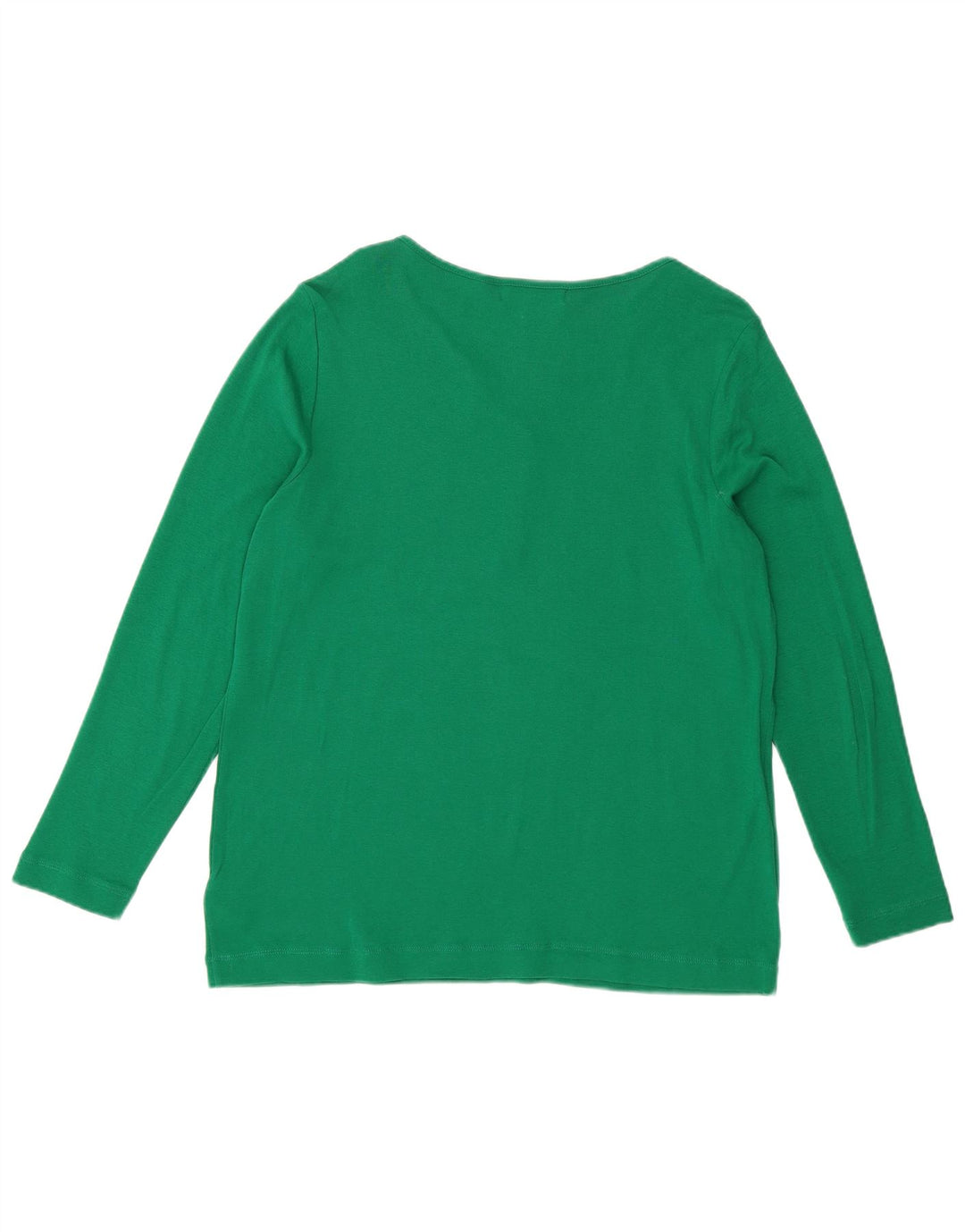 RALPH LAUREN Top da donna a maniche lunghe UK 18 XL Cotone verde