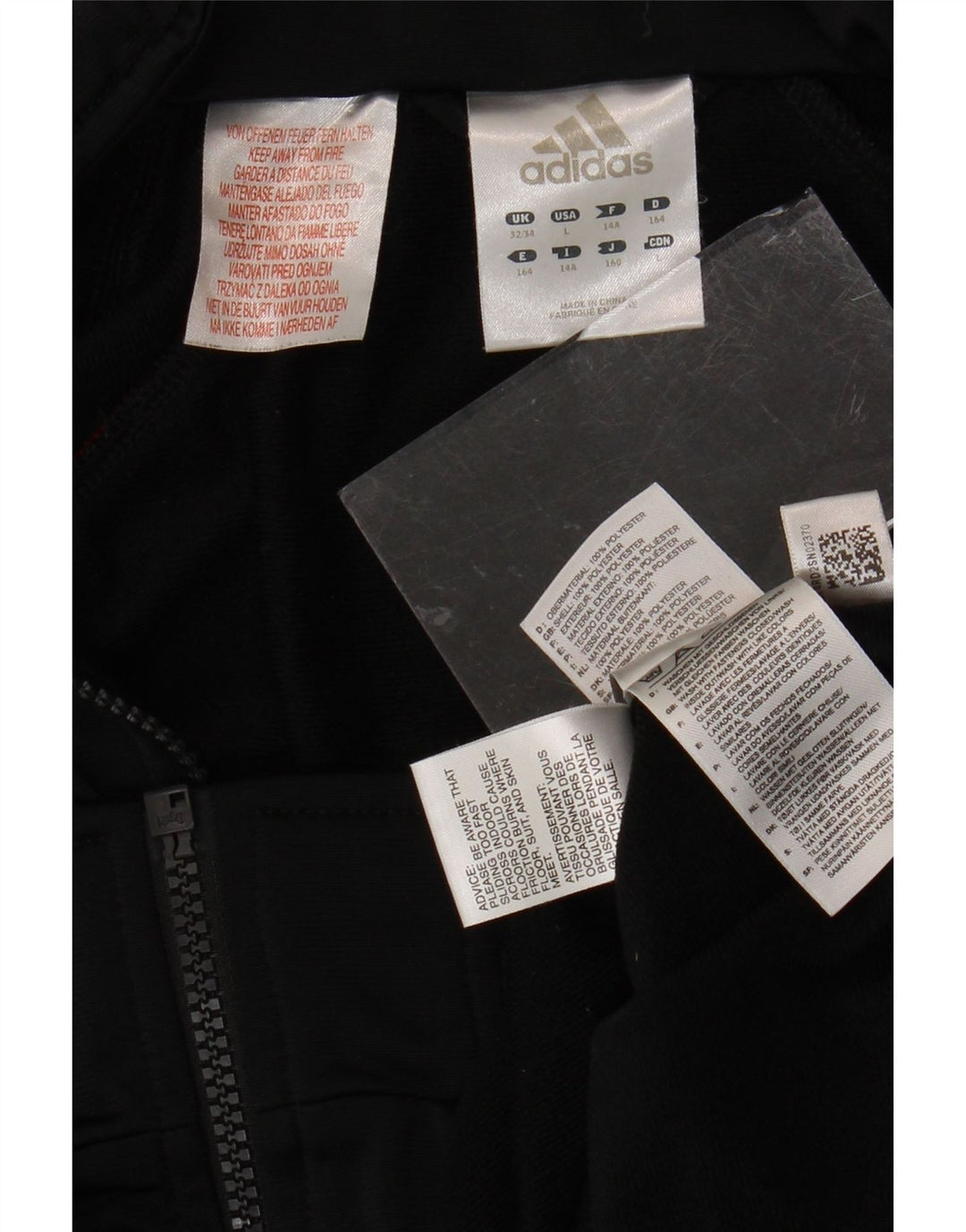 Giacca top della tuta da ragazzo ADIDAS 13-14 anni in poliestere nero