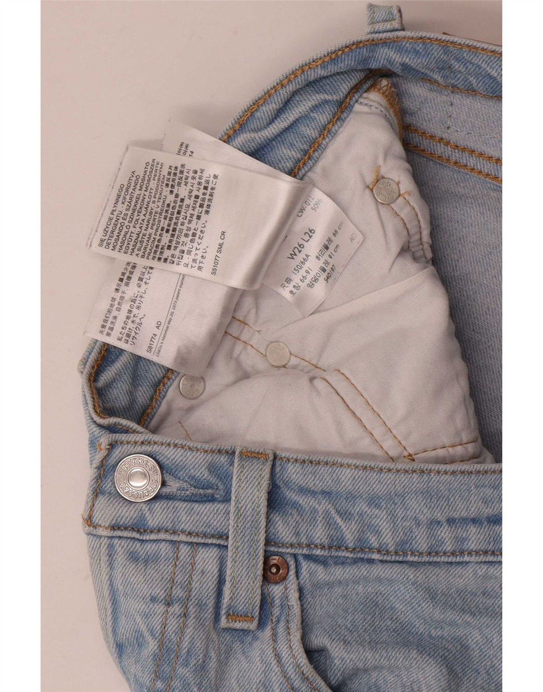 Jeans dritti Levi's 501 da donna W26 L26 cotone blu