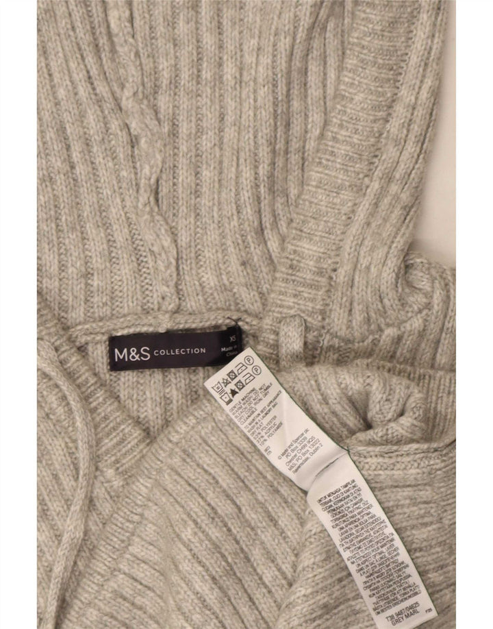 Maglione con cappuccio da donna Marks & Spencer UK 6 XS poliestere grigio