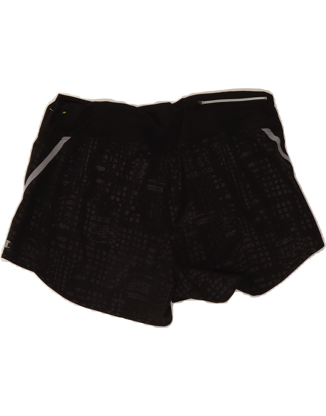 CHAMPION Womens Sport Shorts UK 16 Large Black Geometric Polyester Vintage Champion and Second-Hand Champion from Messina Hembry 