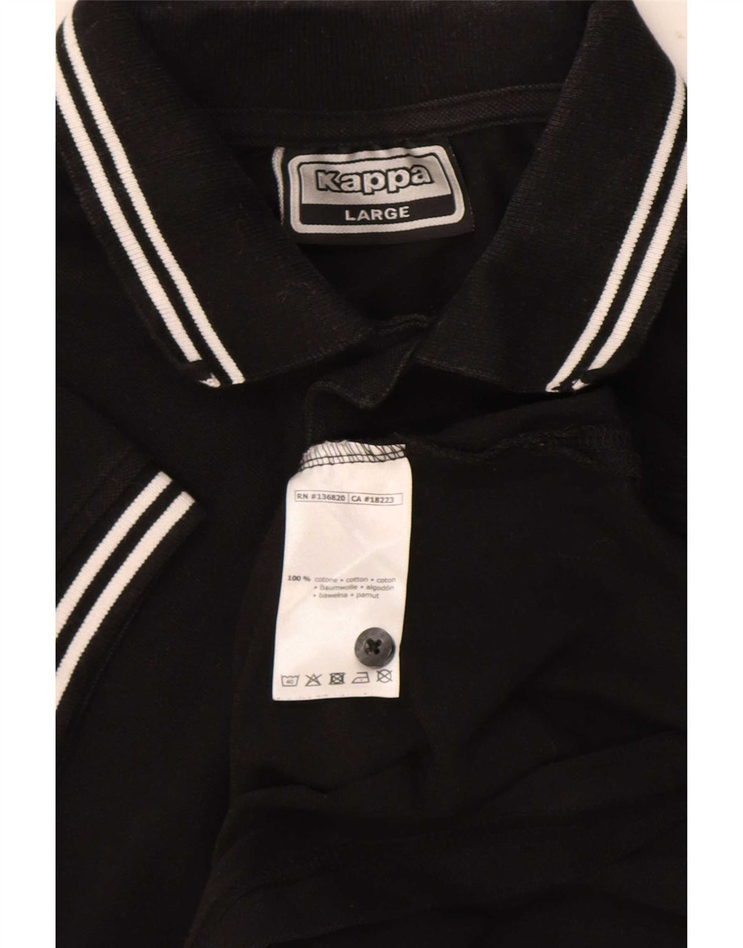 Polo Kappa Uomo Large in cotone a righe nere