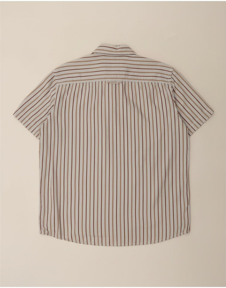 Camicia a maniche corte da uomo Camel Active XL in cotone a righe blu