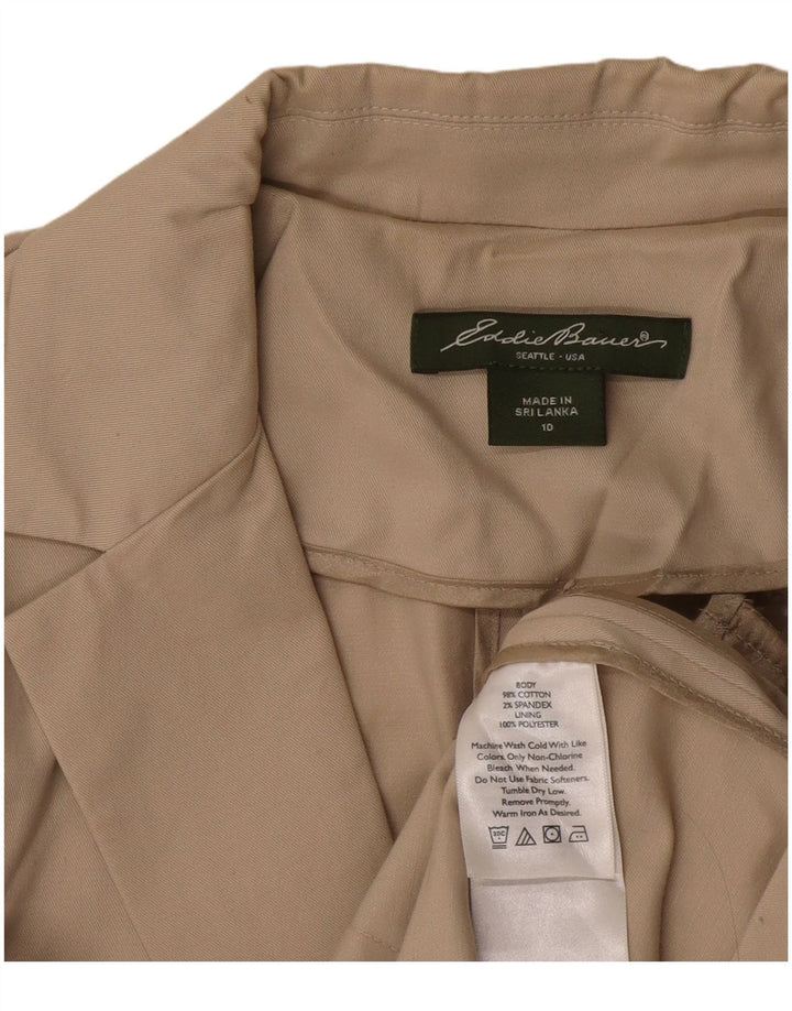Giacca blazer da donna a 2 bottoni EDDIE BAUER US 10 grande cotone beige
