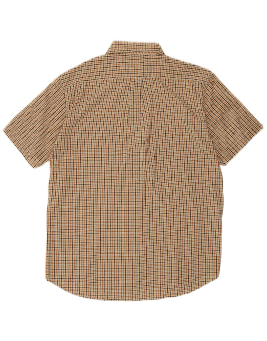Camicia Kappa da uomo a maniche corte in cotone a quadri beige grande