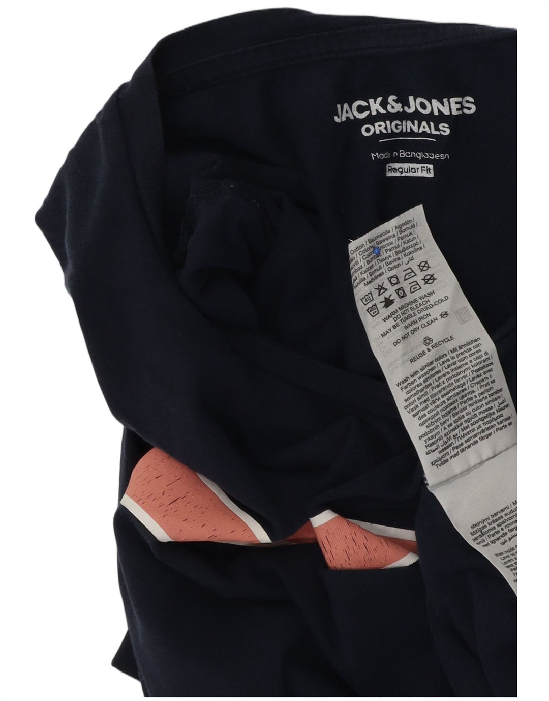 Jack & Jones T-shirt grafica da uomo Top color block medio blu navy