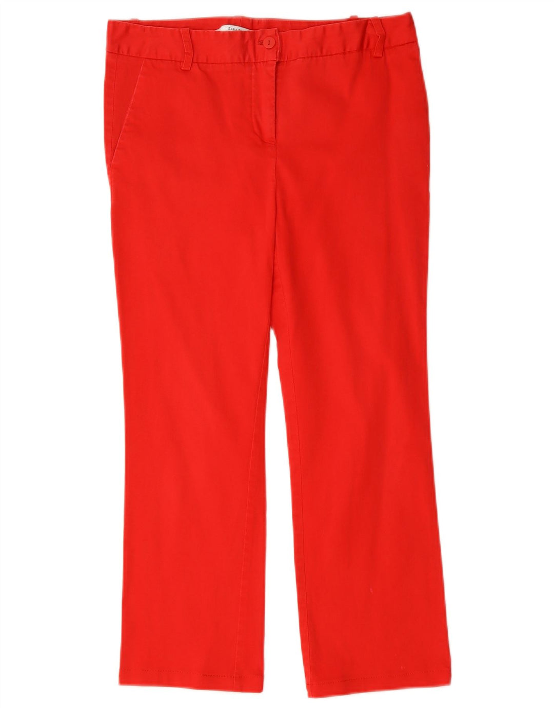 Pantaloni chino dritti da donna ZARA EU 38 Small W28 L23 rosso cotone