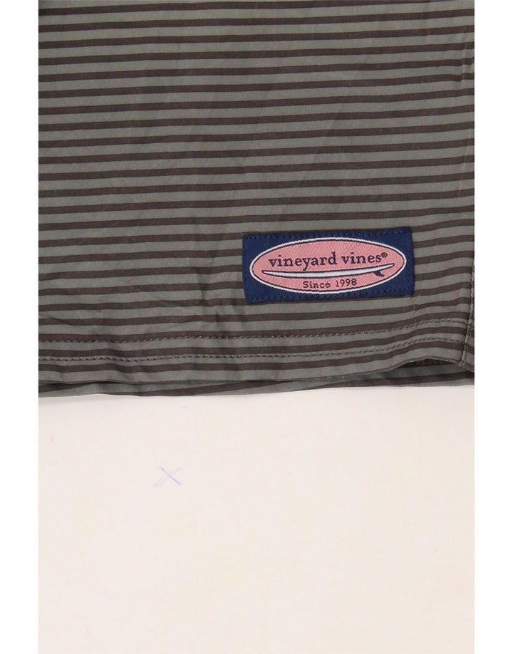 VINEYARD VINES Mens Swimming Shorts Large  Grey Pinstripe Polyester Vintage Vineyard Vines and Second-Hand Vineyard Vines from Messina Hembry 