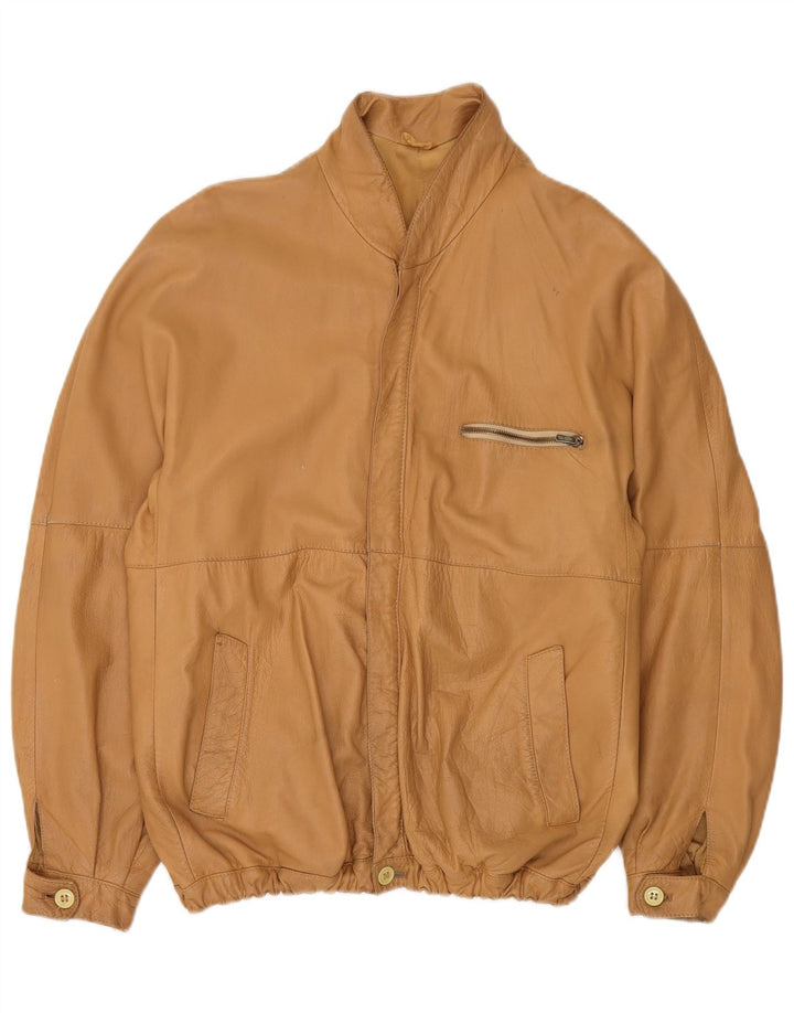 Giubbotto Bomber in Pelle Uomo Essebi IT 56 3XL Pelle Beige