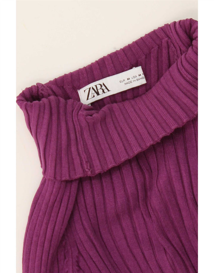 Top Zara da donna a maniche lunghe UK 12 viola medio