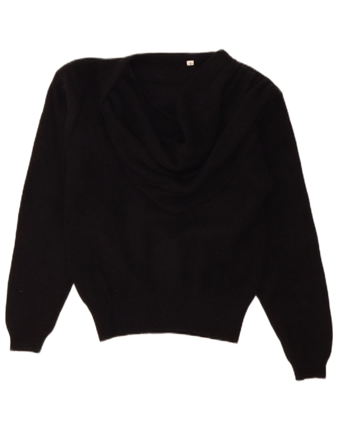 Maglione maglione vintage da donna con scollo a V UK 10 piccolo nero