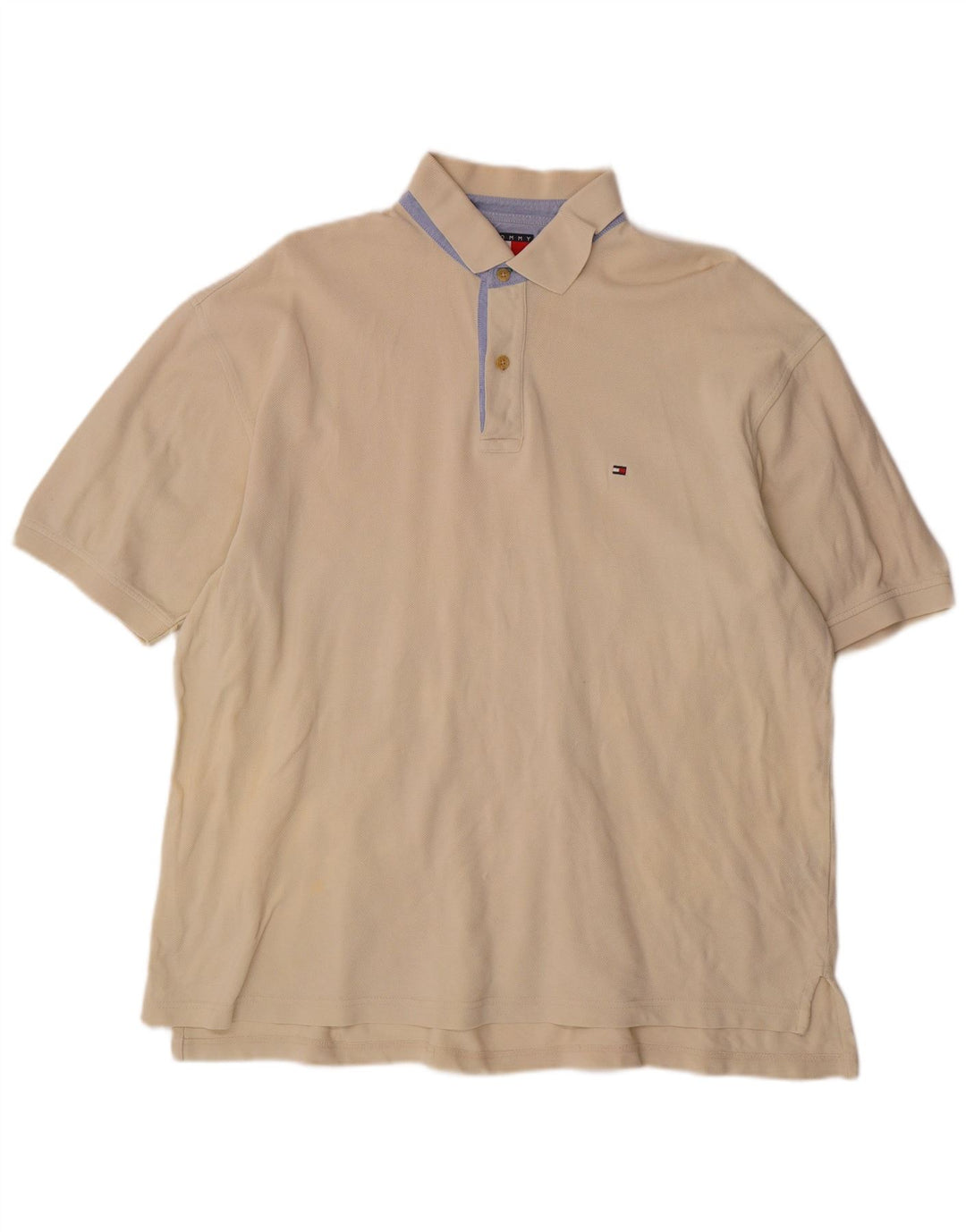 TOMMY HILFIGER Polo da uomo XL in cotone beige
