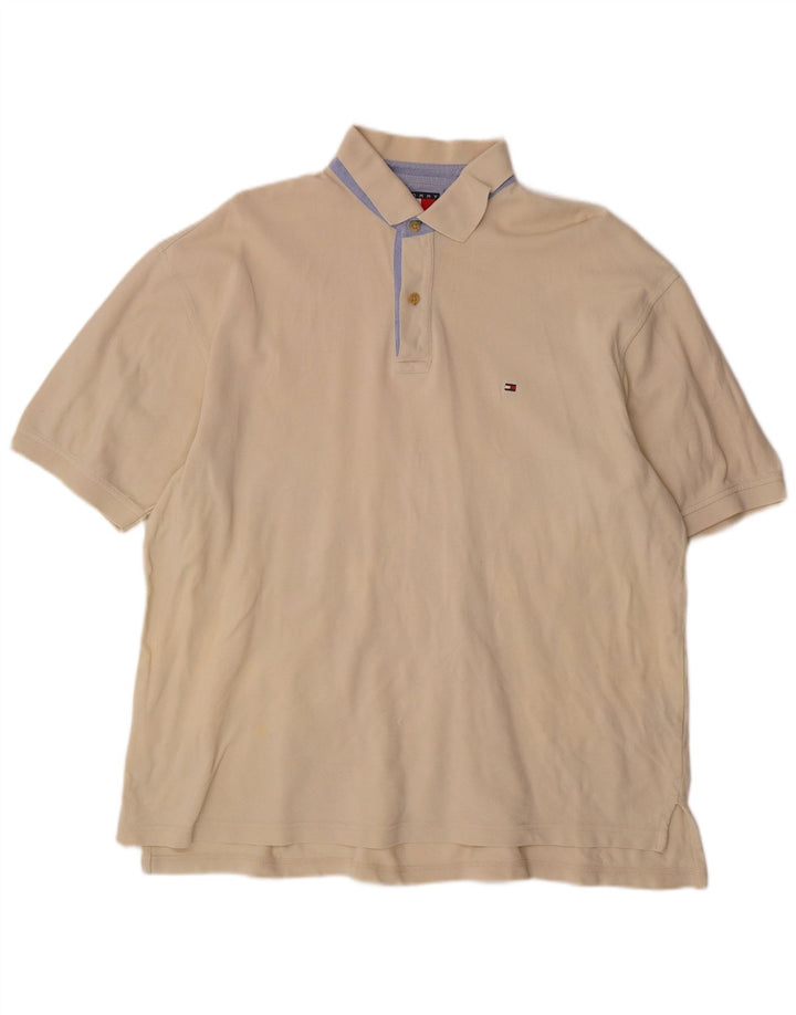 TOMMY HILFIGER Polo da uomo XL in cotone beige
