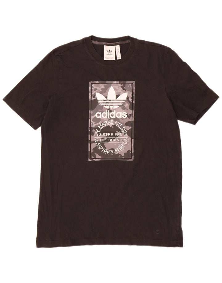 T-shirt grafica da uomo Adidas Top in cotone nero medio