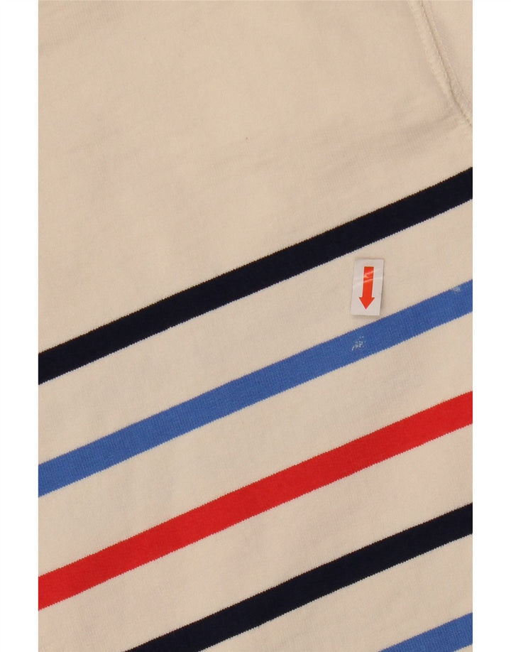 Joules Felpa oversize da donna Maglione UK 8 Piccolo cotone a righe bianche