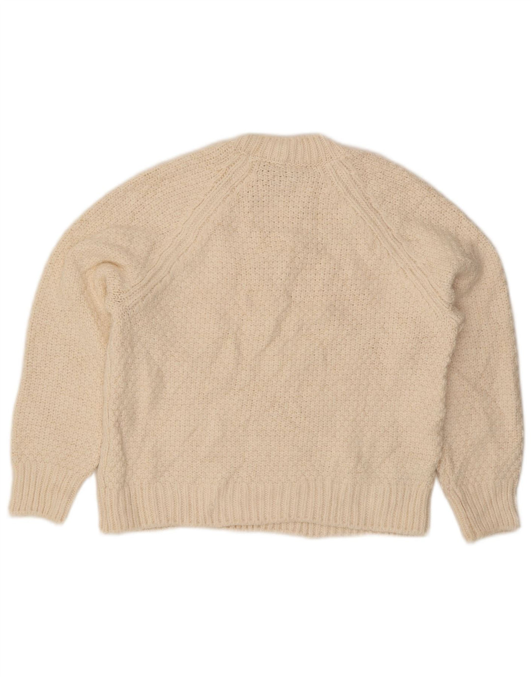 Maglione maglione girocollo da donna Marks & Spencer UK 10 piccolo bianco sporco